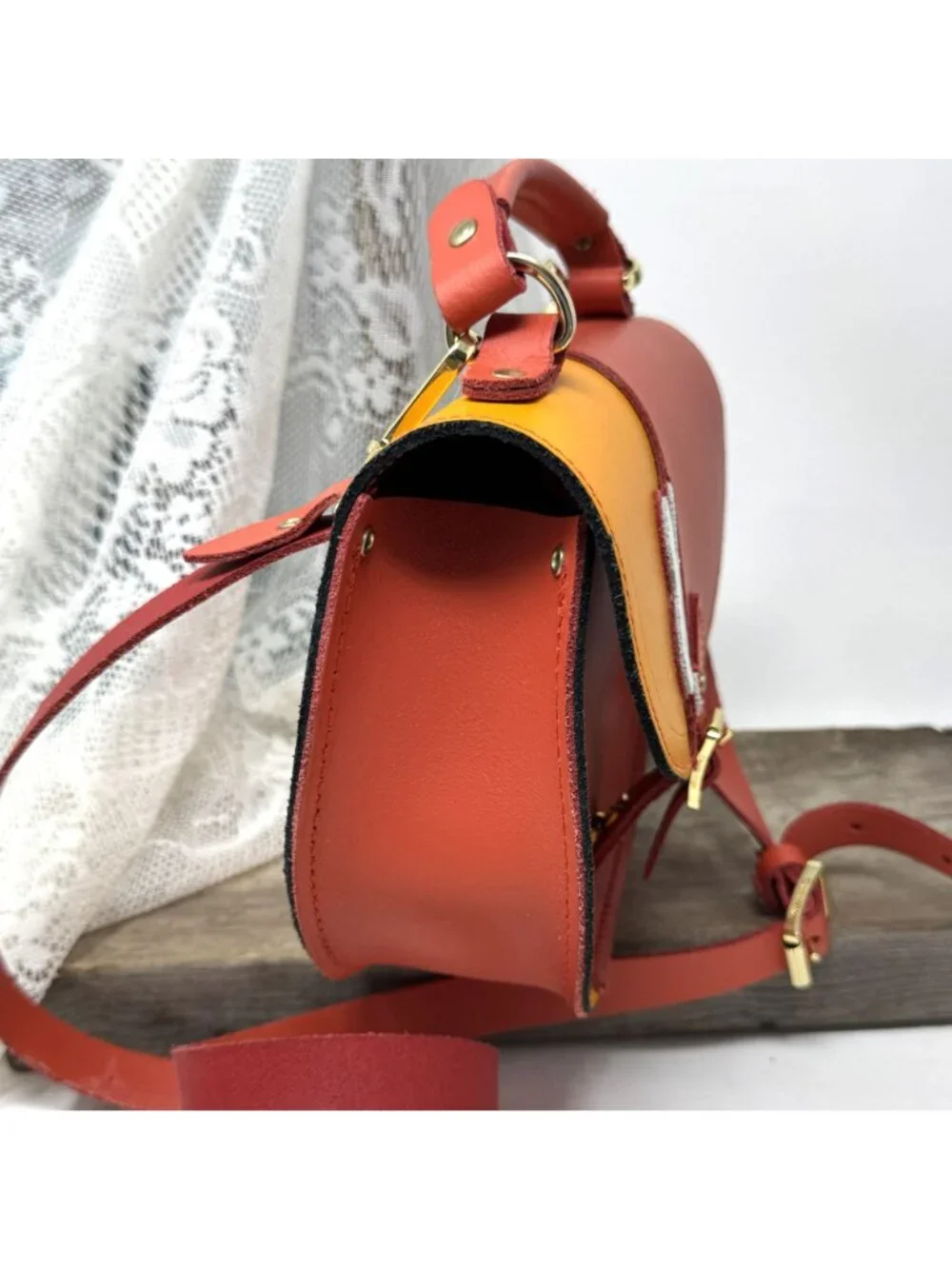 Hiding Miffy Isla by Cambridge Satchel Company Leather Carrot Orange Purse